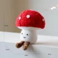 Simpatica bambola di peluche a forma di fungo con gambe, morbido giocattolo per decorare. - Fungo Rosso Bianco (Stile C)