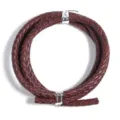 Brown braided leather cord for DIY jewelry making, necklace, bracelet, and crafts. - Width 6mm Hollow Core / Burgundy