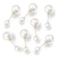 Off-white imitation pearl double head brooch pin DIY craft jewelry accessories part - 38mm (10 Pieces/Pack) / Cream (Gold Pin)