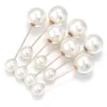 Off-white imitation pearl brooch pins, elegant DIY clothing decorative accessories. - 54mm (10 Pieces/Pack) / Cream (Gold Pin)