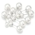 Imitation pearl brooch pins double-sided decorative shawl pins DIY clothing accessories - 38mm (10 Pieces/Pack) / Cream (Silver Pin)