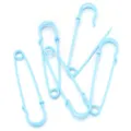 Light blue metal safety pins, brooch pins for clothing waist tightening and DIY craft projects. - Blue