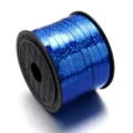Close-up detail of shiny blue holographic balloon ribbon spool, textured plastic reel. - Blue / 100 Yards/Pack