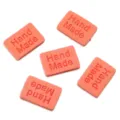 Vierkant kunstlederen handgemaakt en in reliëf gedrukt label voor tassen en kleding. - 20 Stuks/Pak (1.5cm*2cm) / Oranje