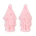 Detail de pompon rose a trois couches, materiau polyester pour loisir creatif DIY. - Gland à 3 Couches Env 7cm / Rose