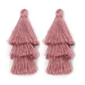 Pendentif gland en polyester 3 couches pour DIY téléphone, bel accessoire artisanal. - Gland à 3 Couches Env 7cm / Rose foncé