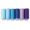 Gradient polyester sewing thread spools set for home use DIY craft hand weaving details - 400 Yards/Roll / Blue Series Mixed