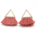 Dreieckiges Polyester Quasten Anhänger DIY Schmuck Zubehör für handgemachte kreative Ohrringe. - Dreieck / Höhe ca. 25 mm / Helles Rosa