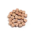 Perles carrées de lettres d'alphabet en bois de hêtre naturel pour fabrication de bijoux DIY. - Perles Carrées (Lot de 26 Lettres) / 10mm (Trou de 3,8mm) / Couleur Hêtre Naturel