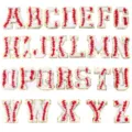 Baseball style gold glitter towel embroidery alphabet letter patches DIY clothing decor - 26 Pieces/Pack (5.5cm) / Colorful