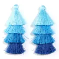 Nappe in poliestere sfumate blu a 4 strati per artigianato fai-da-te - Confezione da 4 (Circa 80mm) / Sfumatura blu