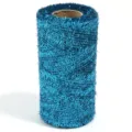 Détail du rouleau de ruban résille métallique bleu, filet décoratif scintillant pour bricolage. - 5x10cm Bobine / 200 Yards/Rouleau (1mm) / Bleu