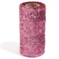 Pink metallic tinsel cord detail for gift wrapping, Christmas decoration and DIY craft projects. - 5x10cm Spool / 200 Yards/Roll (1mm) / Pink