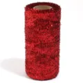 Red tinsel cord ribbon for Christmas tree decoration, gift wrapping and DIY crafts. - 5x10cm Spool / 200 Yards/Roll (1mm) / Red