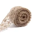 Rotolo di nastro in iuta naturale, passamaneria traforata per confezioni regalo e floreali. - bordo traforato / 5 cm, 1 metro/confezione