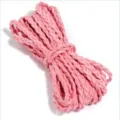 6mm Pink Korean Velvet 3-Strand Braided Cord for DIY Craft Clothing Accessories - 5 Yards Pack (6mm) / Pink