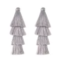 Pendentif pompon gris à 4 couches pour bijoux DIY, porte-clés de sac, signet et accessoires. - Gland à 4 Couches Env 8cm / Gris