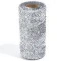 Ruban en maille de tinsel argenté pour emballage cadeau artisanat Noël bricolage vue détaillée - 5x10cm Bobine / 200 Yards/Rouleau (1mm) / Argent