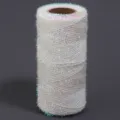 Iridescent deco mesh ribbon roll for gift wrapping, Christmas tree decor, and DIY crafts. - 5x10cm Spool / 200 Yards/Roll (1mm) / White
