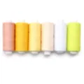 Assorted pastel polyester sewing threads set of six spools for household clothing repair crafts. - 400 Yards/Roll / Yellow Series Mixed