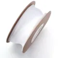Weißes Drahtband 4cm breit auf Rolle für Geschenkverpackung, Blumensträuße und Bastelarbeiten. - Kartenverpackung / Weiß mit glattem Rand