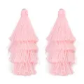 Rosa vierlagiger Quastenanhänger für DIY-Schmuck, Taschenanhänger, Schlüsselanhänger. - 4er Pack (ca. 80mm) / Rosa