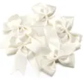 Grandes lazos de cinta de satén de poliéster, perfectos para pinzas para el cabello y accesorios. - 12x13 cm ancho de cinta 3 cm / 4 Piezas/Paquete / Beige