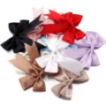 Horquillas pelo lazo cinta saten coloridas accesorios cabello hechos a mano grandes - 12x13 cm ancho de cinta 3 cm / 4 Piezas/Paquete / Multicolor
