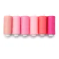 Colored polyester sewing thread spools set, variant pink and red shades for crafting. - 400 Yards/Roll / Mixed Pink Series
