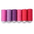 Colorful polyester sewing thread spools variant set for garment crafting and stitching. - 400 Yards/Roll / Mixed Pink & Purple Series