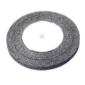 Black silver glitter ribbon roll for craft, bow making, gift wrapping and holiday decor. - 0.6cm Width / Silver Black