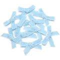 Noeuds en velours bleu clair floque une face accessoire DIY pour barrettes et emballage cadeau. - Largeur du ruban 1 cm / Taille 3.5*6cm (10 Pièces/Paquet) / Bleu