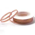 Polyester gold edge ribbon detail for gift box packaging and handmade DIY crafts accessories. - 3mm 18m/Roll / Gold Border Lotus Pink