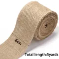 Rotolo di nastro in iuta naturale da 6cm di larghezza e 5 yards per decorazioni regalo DIY. - Rete fine di iuta
