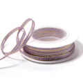 Purple gold-edge polyester ribbon roll for gift box packaging, DIY crafts and apparel accessories. - 3mm 18 Meters/Roll 25g/Roll / Light Purple