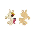 Charm licorne de dessin animé mignon en alliage pour bracelet collier bijoux pendentif - 17.7x25mm