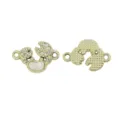 Gold plated crab charm connector with cubic zirconia, perfect for DIY bracelet and necklace making. - Crab Shape Style 12#