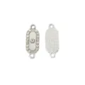 Silver tone oval rhinestone jewelry connector double loop DIY bracelet necklace accessory - Oval Style 15#