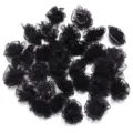 Black organza handmade carnation flower trims, 3.5cm DIY craft hair clip clothing accessories. - Black