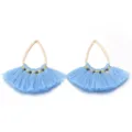Hellblaue tropfenförmige Quasten-Anhänger im Detail, ideal für DIY-Ohrringe und Schlüsselanhänger. - Höhe Ca. 36mm (ai-2 Stück/Packung) / Himmelblaue tropfen- und fächerförmig