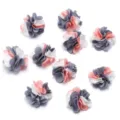 2.5cm fiori in tessuto fatti a mano colorati a 3 colori accessori per capelli fai da te - 2.5cm / Avorio sangue + grigio + bianco