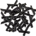 Μαύροι και χρυσοί φιόγκοι από κορδέλα grosgrain για DIY κλιπ μαλλιών κουτί δώρου - 30 Τεμάχια/Συσκευασία (4cm*5cm Πλάτος Κορδέλας 1cm) / Μαύρο