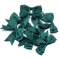 Dark green satin double-layer swallowtail bows, perfect for DIY hair clips and clothing decoration details. - 2.5cm Width (10 Pieces/Pack) / Green