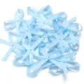 Fiocchi di nastro di raso azzurro, accessori per capelli fai da te, decorazione scatola e abbigliamento. - 50 Pezzi/Confezione / Blu