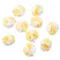 Fiori di stoffa fai da te fatti a mano 2.5cm giallo bianco strati accessori moda - 2.5cm / Giallo + bianco + bianco sporco