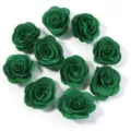 Fiori di rose in tessuto verde accessori fai da te per spille, mollette e abbigliamento. - Verde scuro