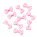 Pink grosgrain ribbon with white heart print handmade bow accessories for DIY crafts 2.8x4cm - 50 Pieces/Pack / Light Pink