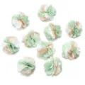 2.5cm colorato 3-colori fatti a mano in tessuto fiori toppe accessori capelli fai da te - 2.5cm / Verde scuro + verde chiaro + bianco sporco