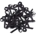 Set di fiocchi in nastro raso nero, ideale per confezioni regalo, accessori e artigianato fai da te. - 50 Pezzi/Confezione / Nero