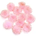 Roze organza anjer bloem applicatie details voor DIY handgemaakte kleding accessoires. - Roze anjers met gouden rand